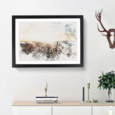 High over the Chicago Skyline - Picture Frame Painting Print