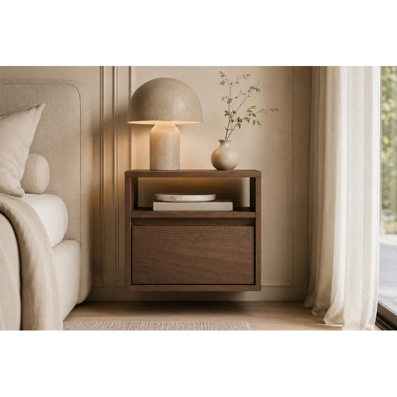 40 cm W Laminate Bedside Table, Elegant Oak