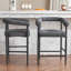 De 2 tabourets de café modernes, tissu bouclé avec structure en métal et tabourets de bar ergonomiques et pratiques, style élégant et confortable-1543550520