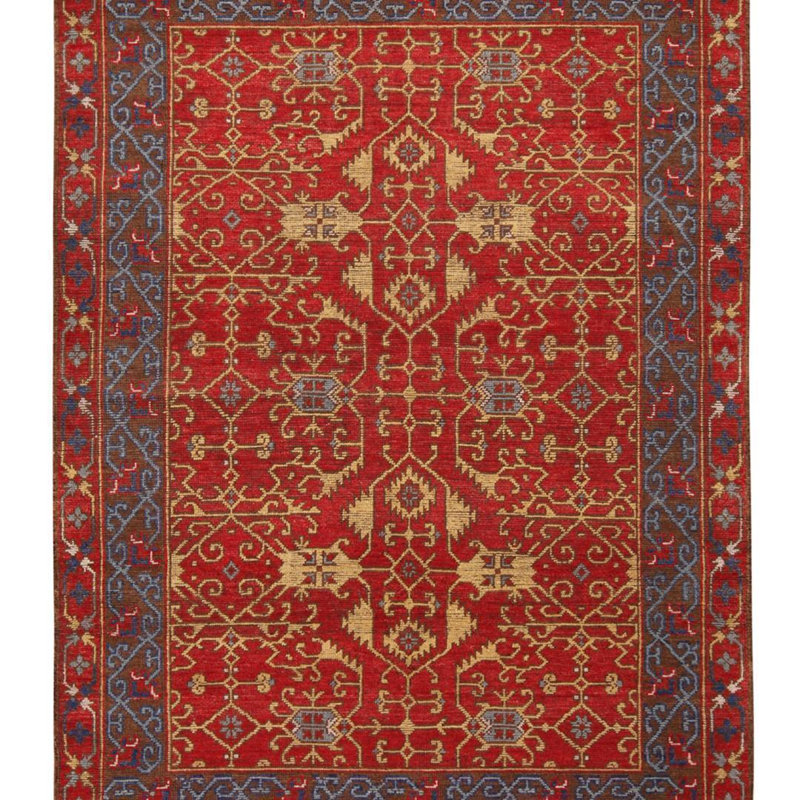 Burano Hand Knotted Wool Geometric Area Rug, Rectangle 10' x 14'