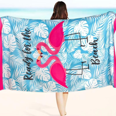 Flamingo-Printed Beach Towel_ Ready for the Beach Suitable for towels, bath towels, beach towels 50*60inch