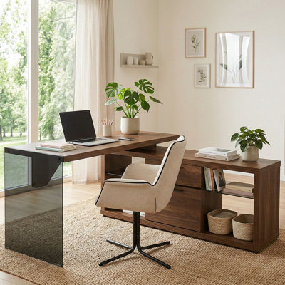 Watlington Modular L-Shaped Glass Writing Desk