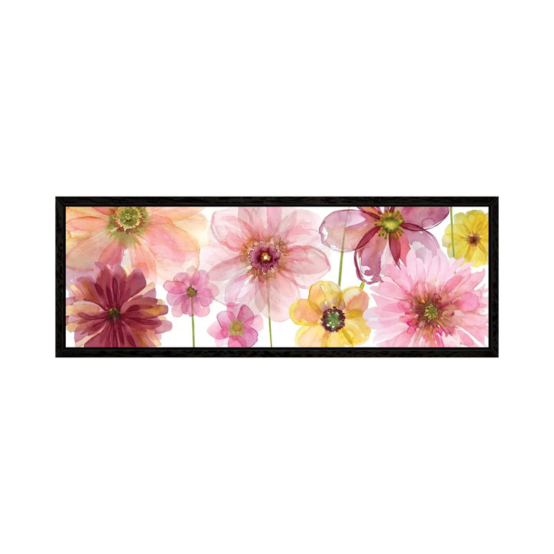 Pop Of Pink I by Carol Robinson - Panoramic Painting on Canvas, Black Framed, 121.92 cm H x 40.64 cm W