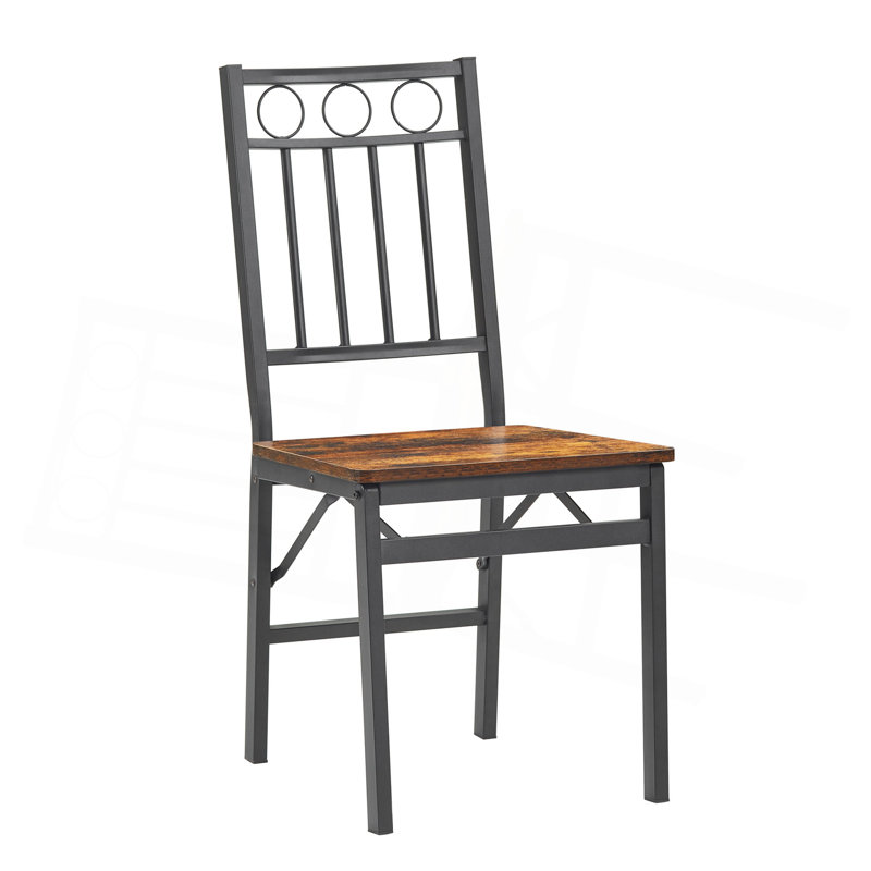 Chaise rétro pliante en métal et bois