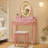 Jalea Vanity Desk with Mirror and Lights, Modern Makeup Table and Cushion Stool Set with 4 Drawers-1227969386