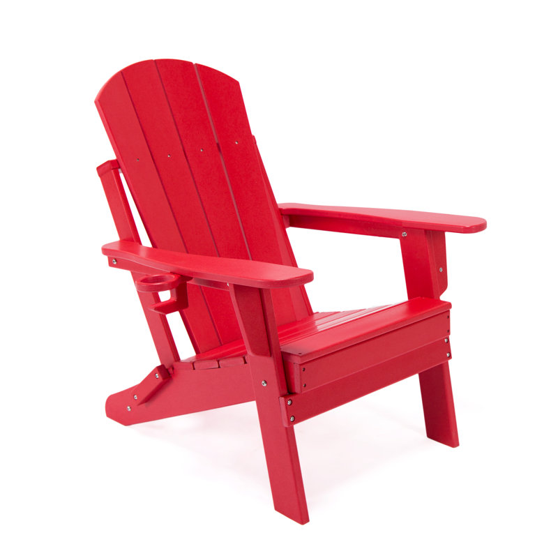 Chaise Adirondack pliante d'extérieur Défino, Rouge