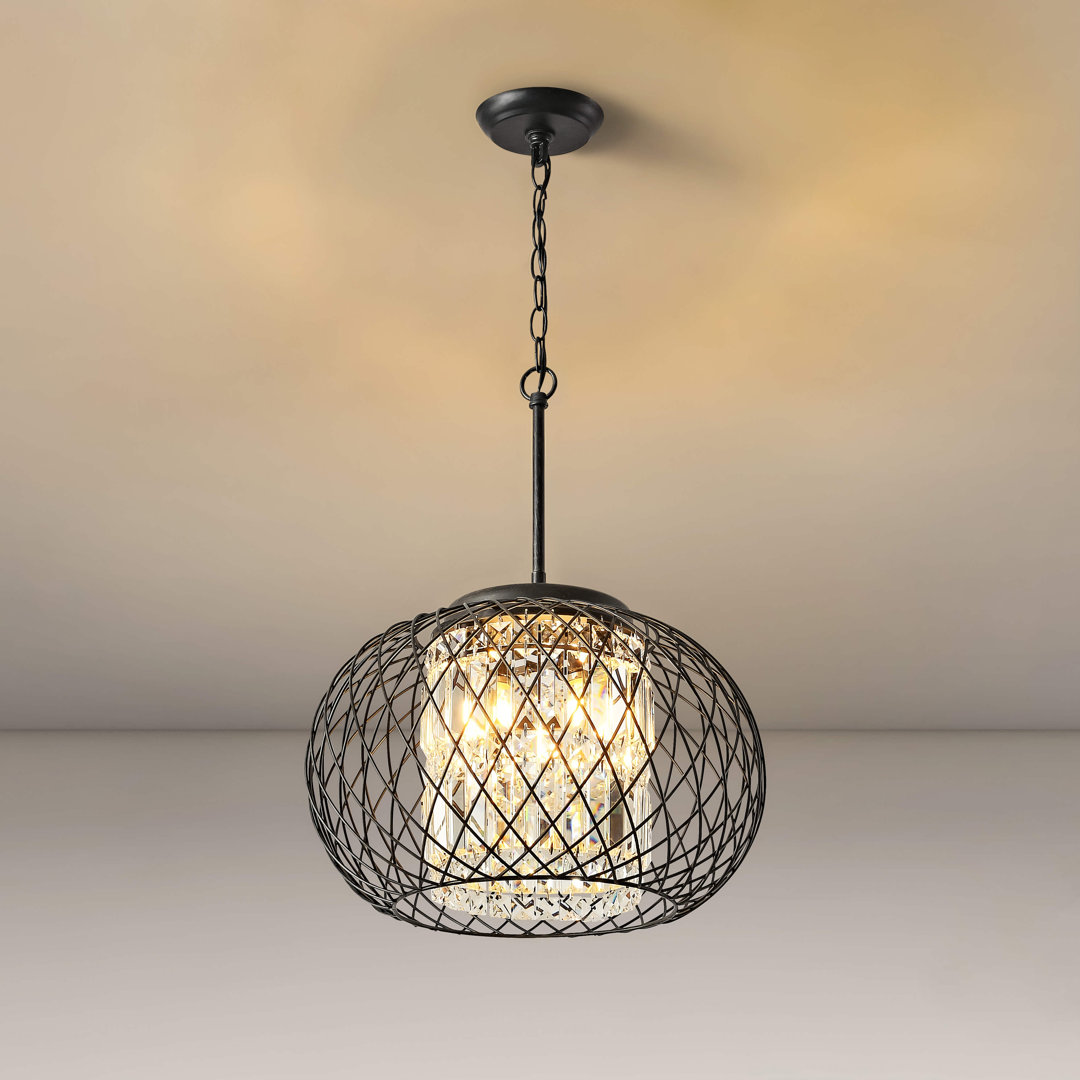 Leicester Antique Black 3 - Light 17.3“ Unique Globe Chandelier Greyleigh™ 