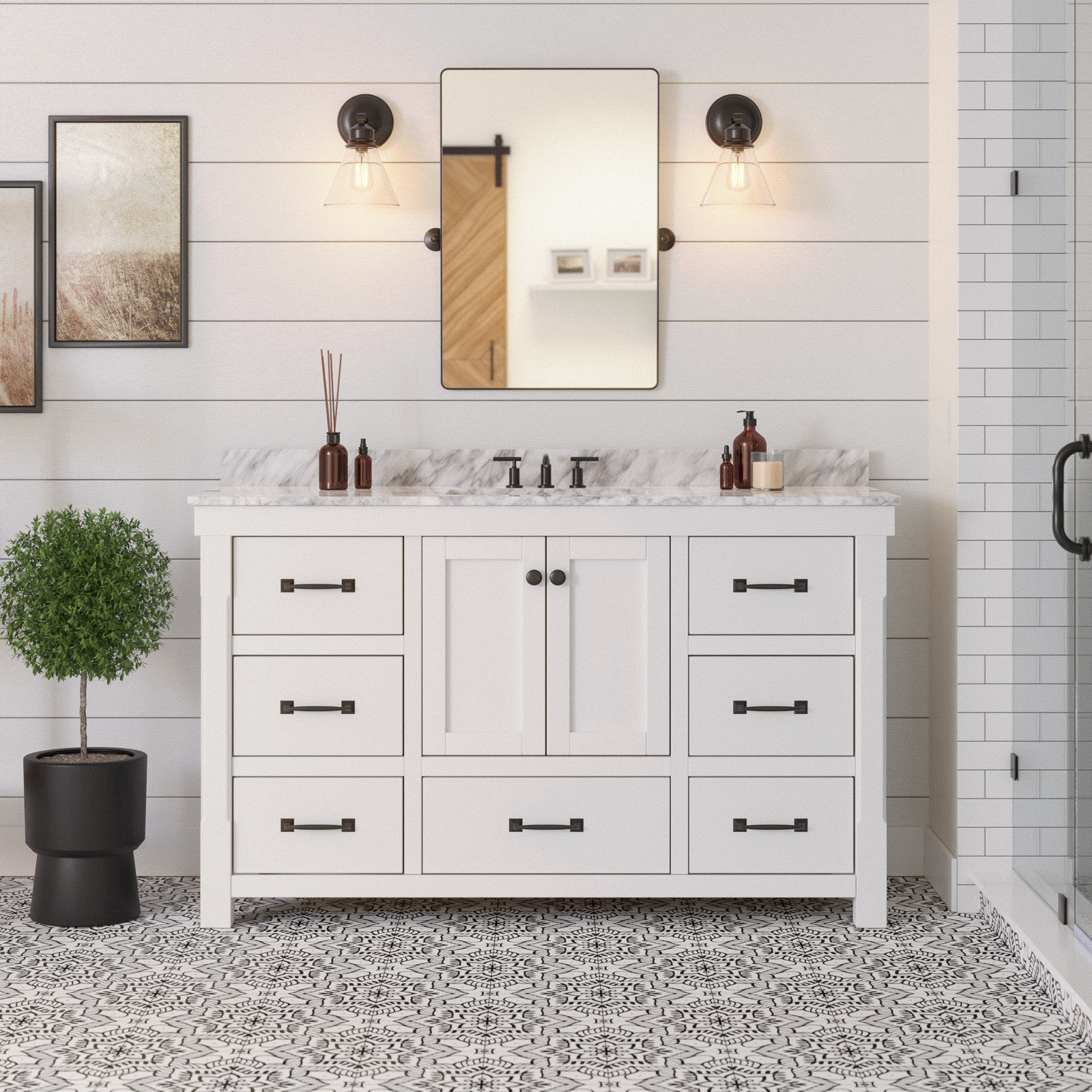 Galvan 60'' Single Bathroom Vanity, White
