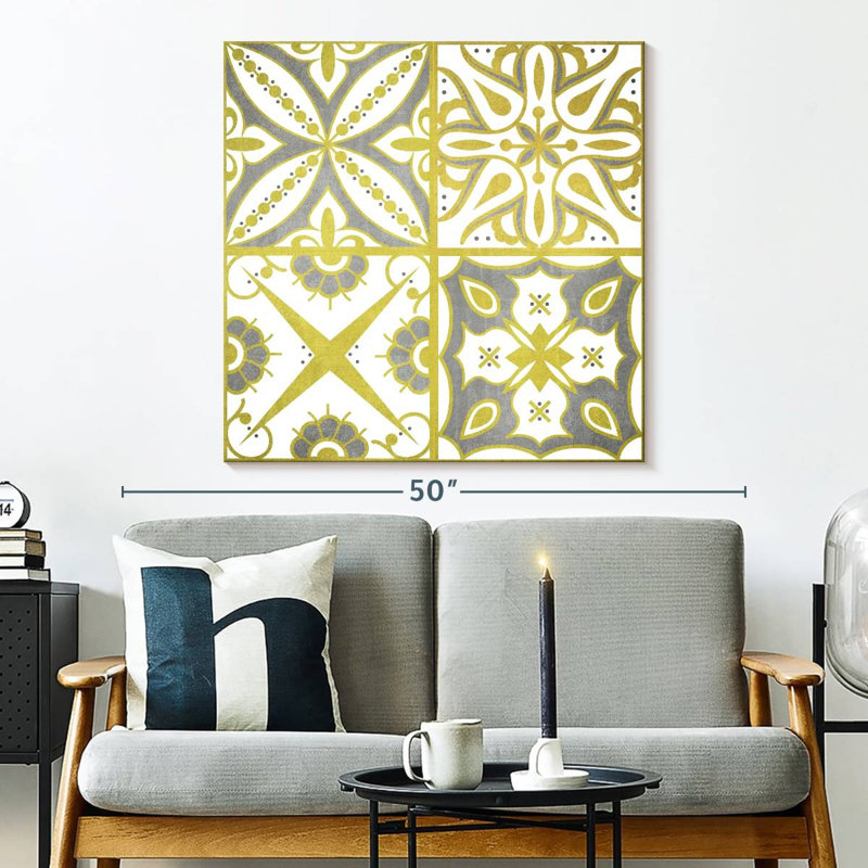 Carreaux azulejo Kerner Lime Gold, H 33 po x l 33 po