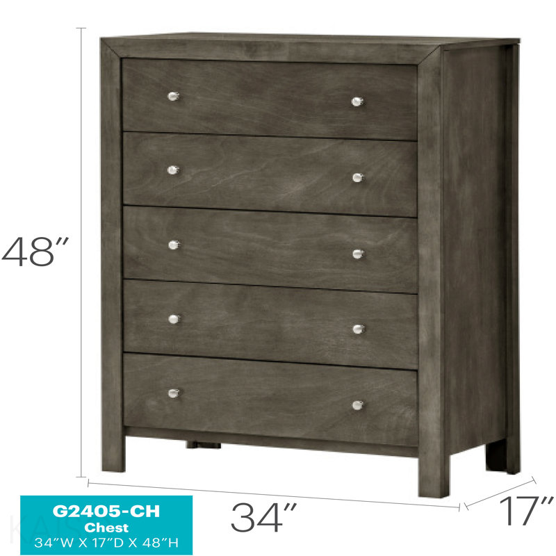 Élégant coffre de rangement transitionnel gris, Gris