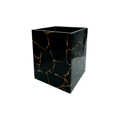 Obsidienne noire avec poubelle feuille d'or (avec doublure incluse)
