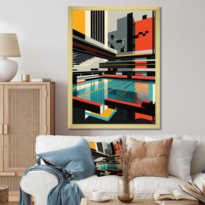 Bauhaus Retro City Architecture I - Futuristic Architecture, impression d'art mural