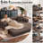 Boneless 80.7" Corduroy Sleeper Sofa Modular Sofa Bed Compression Foam Couch Bed With 2 Pillows - No Assembly Required-1269532582
