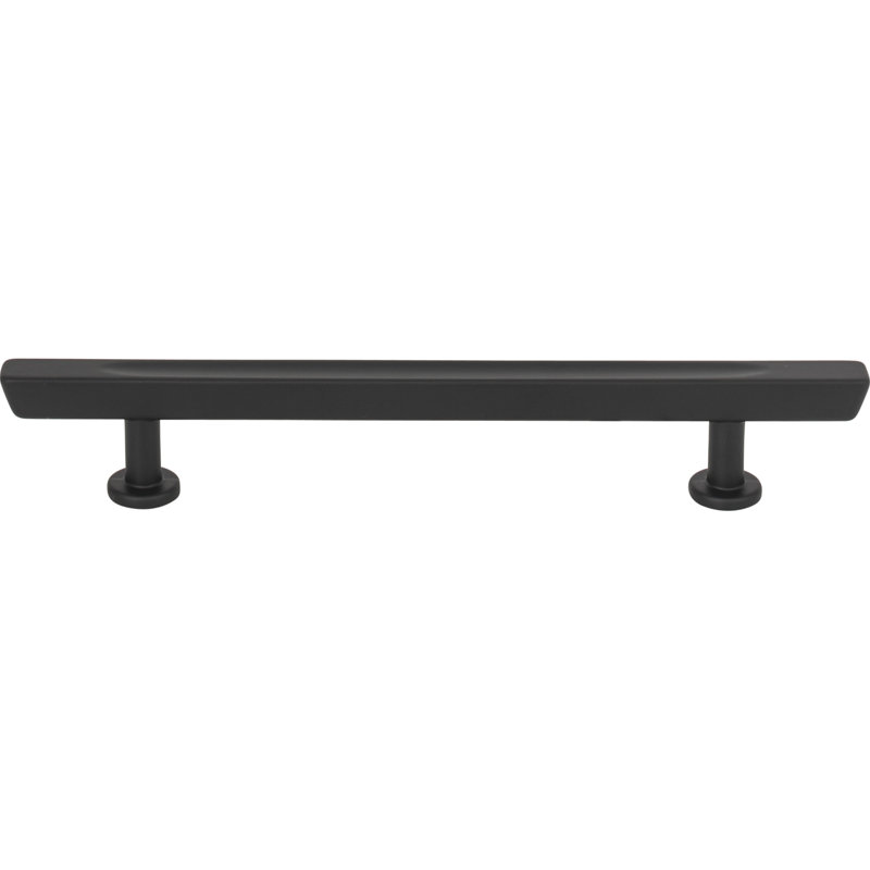 Thin Square Bar Pull, Matte Black,  5 1/16"