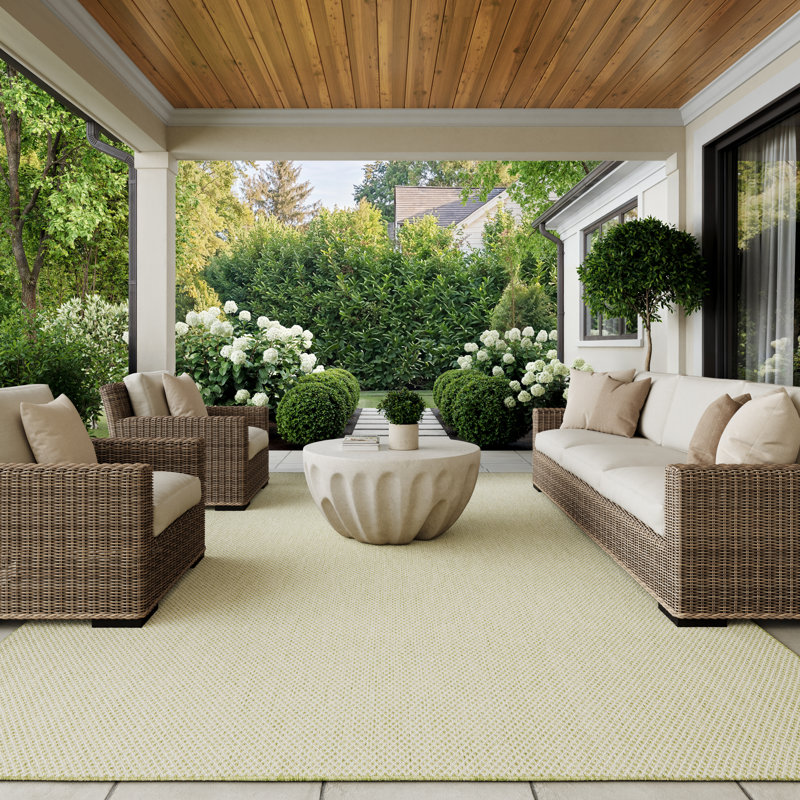 Tapis intérieur / extérieur vert Mccune, Rectangle 8 pi x 10 pi