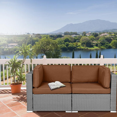 Rister 59'' Wide Wicker with Cushions