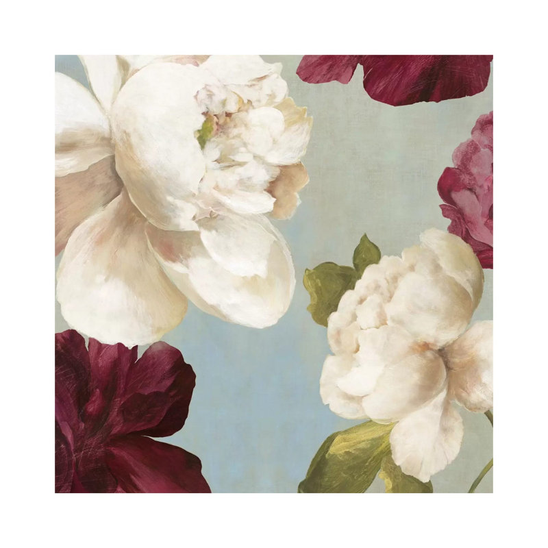 Deep Peonies I by Asia Jensen - Wrapped Canvas Painting, 30.48 cm H x 30.48 cm W