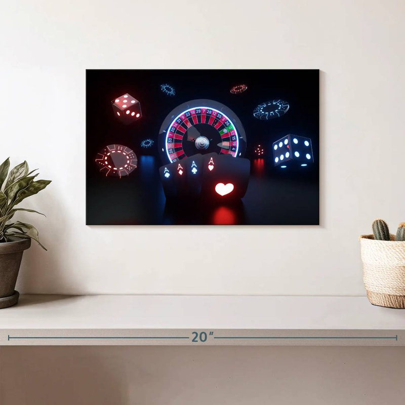 Senne Glowing Casino Games, 8" H x 12" W