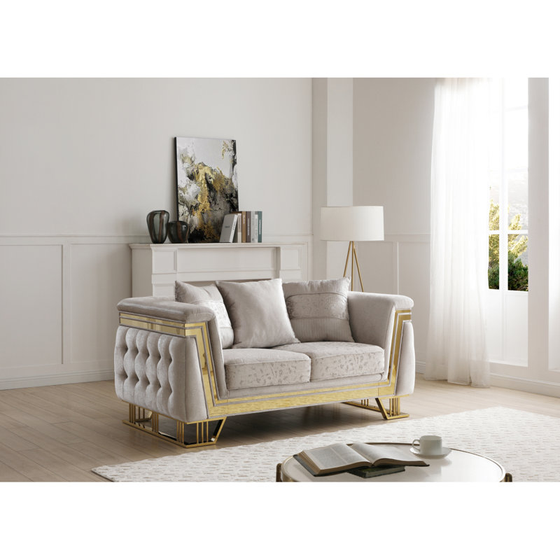Causeuse Rebecca G00195A-L, argent brillant Rebecca