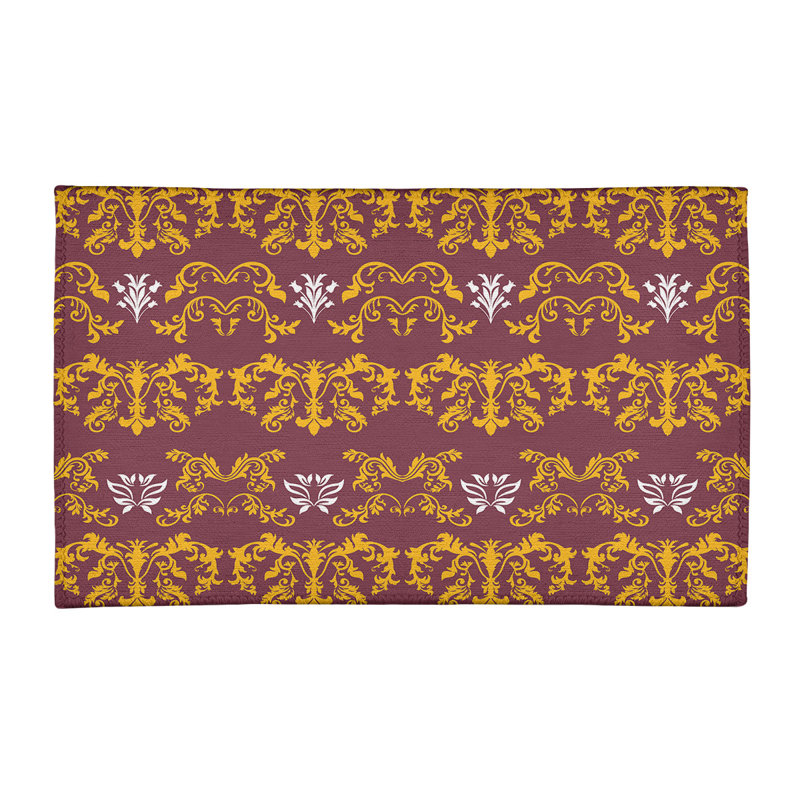 Damask Indoor Rug, Rectangle 4' x 6'
