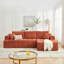 Canapé modulaire 108 po en forme de L en chenille avec porte-gobelets, poches latérales et sans assemblage-132660931