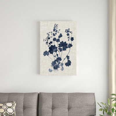 Bleu marine et feuilles de lin II