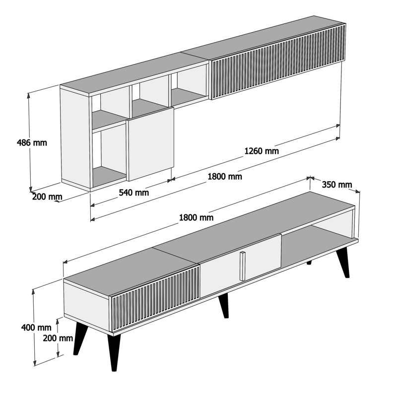 Alcott Unfinished Entertainment Centre for TVs up to 78", Brown