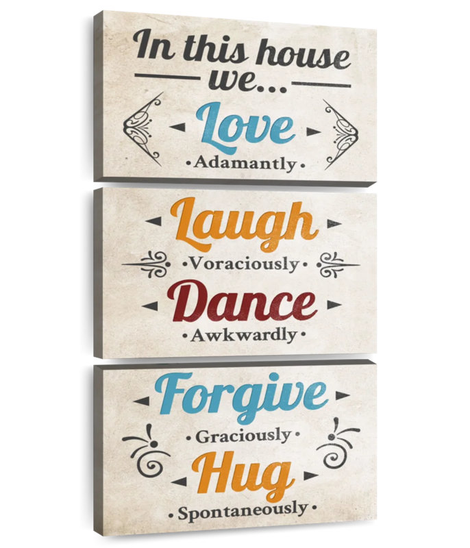 Plaque murale «Blissful Family Rules»