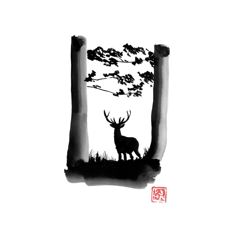 Deer 1 Piece Painting on Canvas, 101.6 cm H x 66.04 cm W x 1.91 cm D, Wrapped Canvas