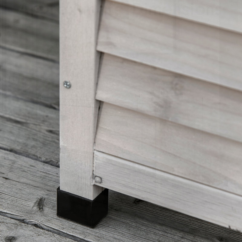 Boîte de rangement en bois Outsunny, rangement extérieur résistant aux intempéries avec trous d'aération pour une durabilité et une polyvalence accrues