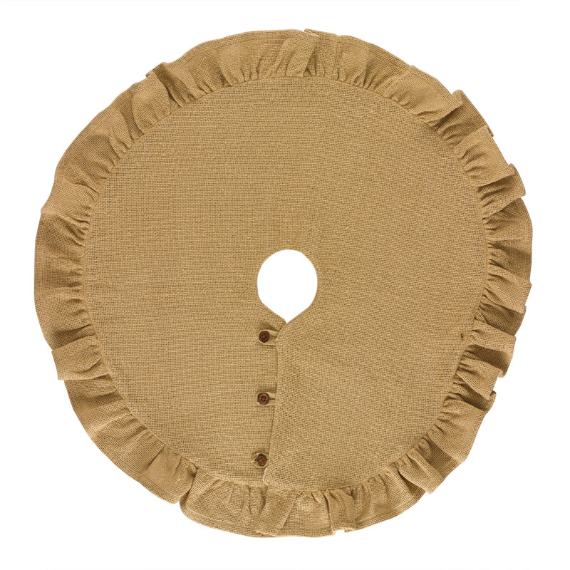 Jupe d'arbre de Noël en coton, Beige, 24"