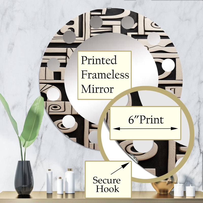 Ballad - Miroir mural moderne rond, 32 po x 32 po