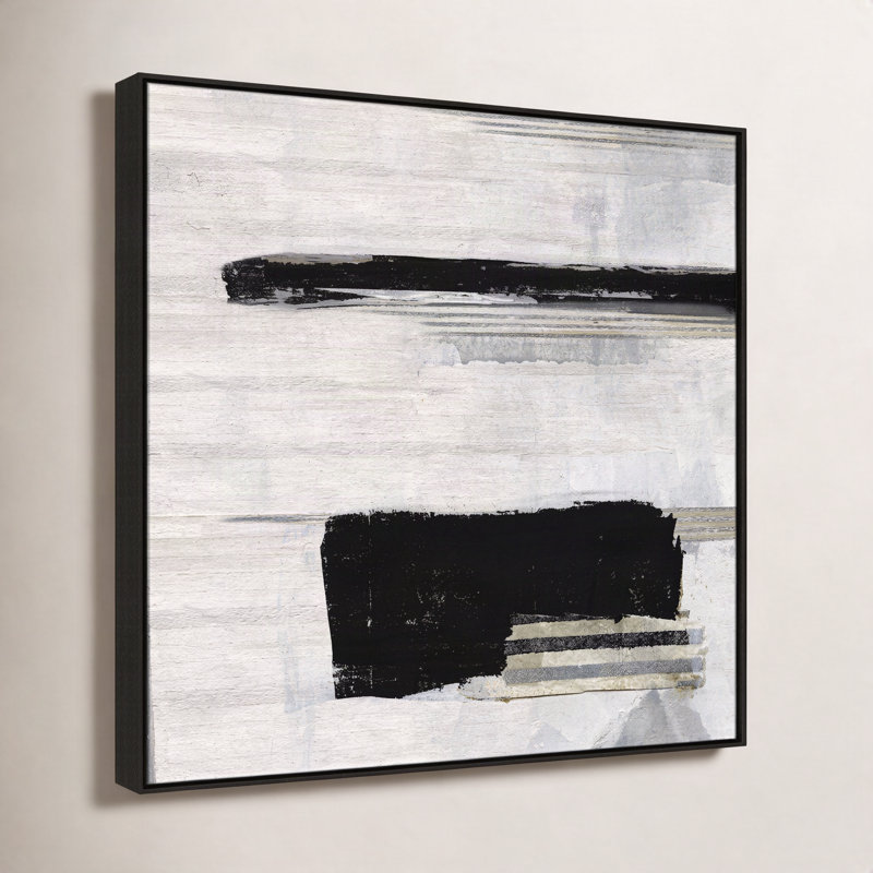 «La Bande II» par Sally Swatland, Cadre flottant espresso, H 41,5 po x l 41,5 po