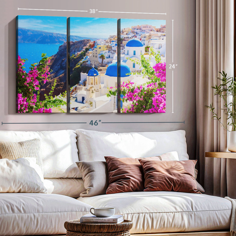 Architecture "Oia Perspectives sur toile" sur, H 24 po x l 38 po x P 1,25 po