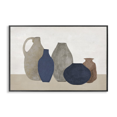  Vases aux teintes naturelles, estampe numérique par Janet Tava