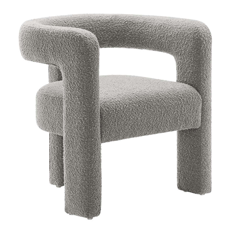 Fauteuil Kayla Boucle, Gris clair