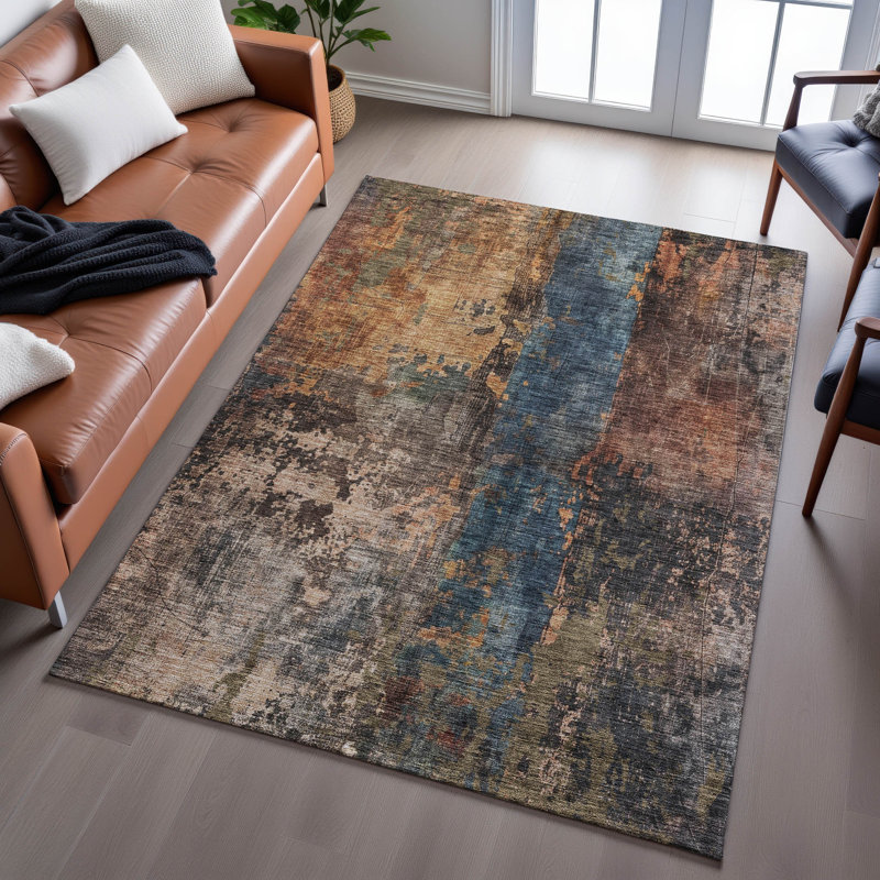 Premium Machine Washable Dominick AMF1204 Abstract Rug, Rectangle 10' x 14'