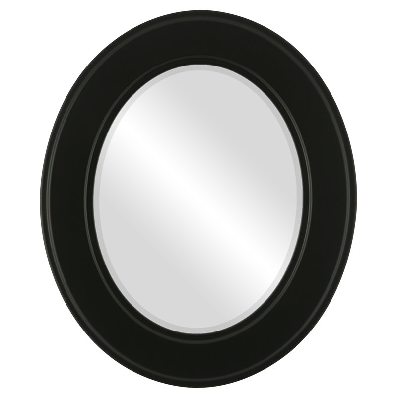 Wirksworth Oval Mirror, 29" H x 23" W, Matte Black