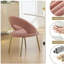Chaise de salle à manger 1 pièce en tissu Teddy, avec dossier incurvé et pieds en métal doré, convient à la cuisine ou à la salle à manger-768487837