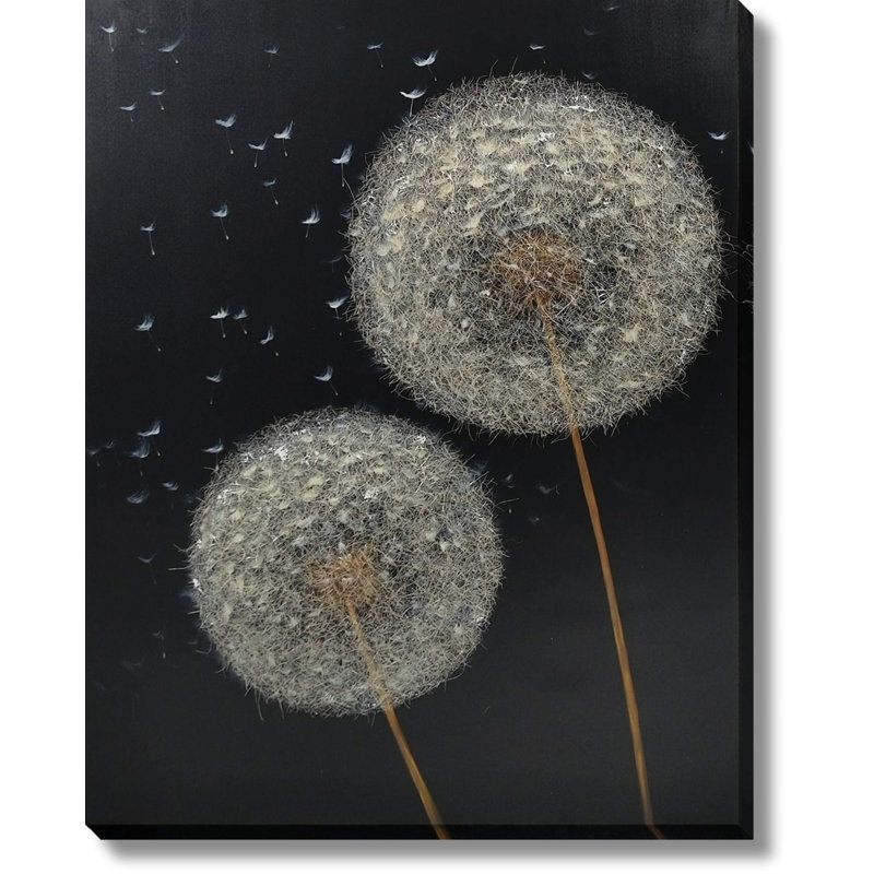 Art mural en toile «Midnight Wish Dandelions» - 36 po x 48 po