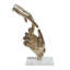 Sculpture mains sur base de marbre - 8,5 x 4 x 13 po - or