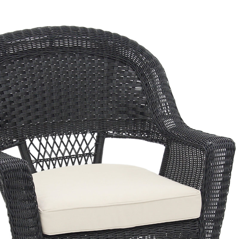 Burrowes Patio Chair with Cushions SET, Black, Gray