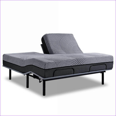 Mattresses 12 Inch Split Top Queen Cooling Gel Memory Foam Mattress with Zip-Off Cover | Foam | Charcoal Gray+Black