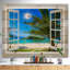 « Window Open to Beach with Palm » - impression d'art mural avec plage, impression sur toile avec plage et palmier-1617894511-1617894509-1687478047