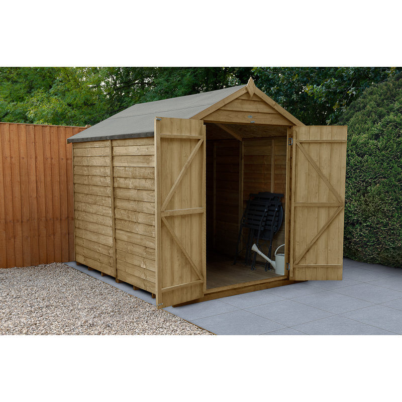 6 ft. W x 8 ft. D Wooden Overlap Apex Garden Shed with Installation Service