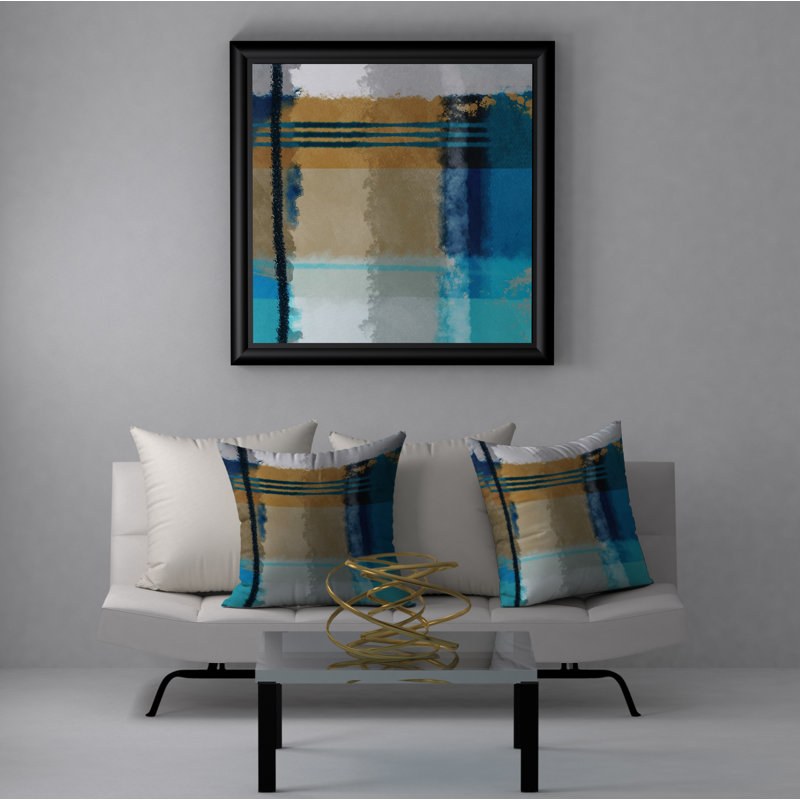 Abstract Throw Pillow, 18" H x 18" W