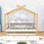 Lit en bois avec lit gigogne escamotable et rangement pour bibliothèque-847475062