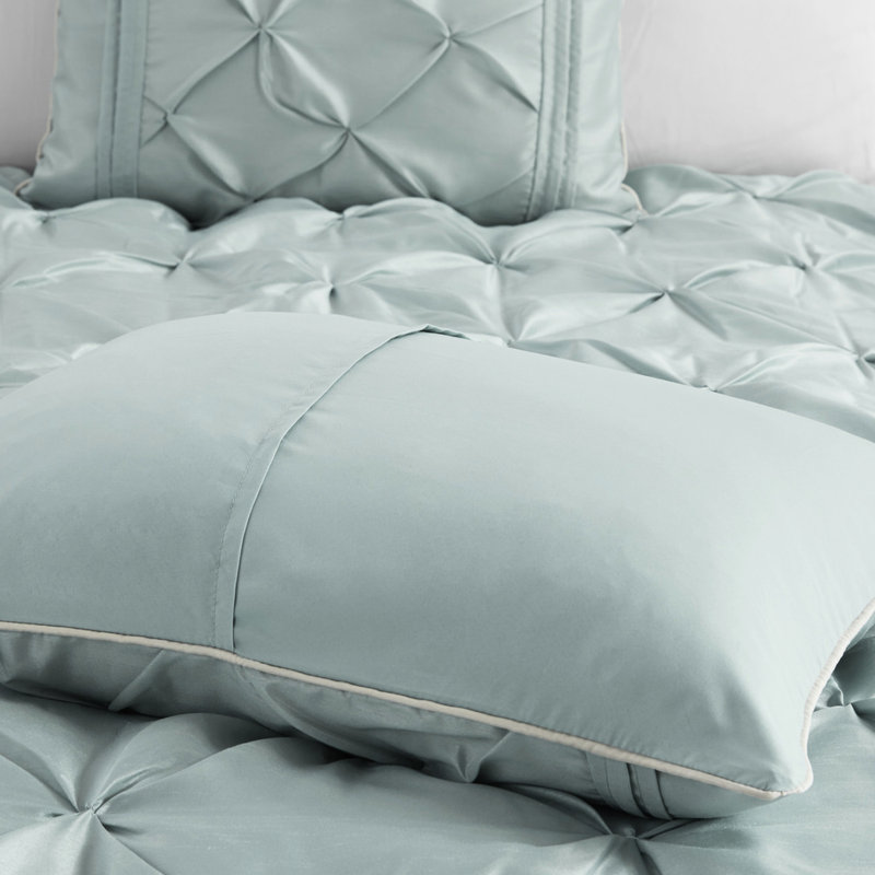 Édredon pour très grand lit 7 pièces - Ensemble magnifique avec édredon, taies décoratives, coussins et jupe de lit