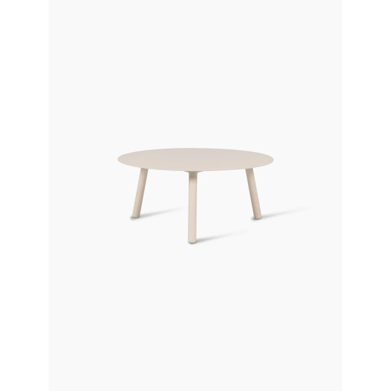 Lilo Outdoor Round Coffee Table, Dune White, 14'' H x 24'' W x 24'' D