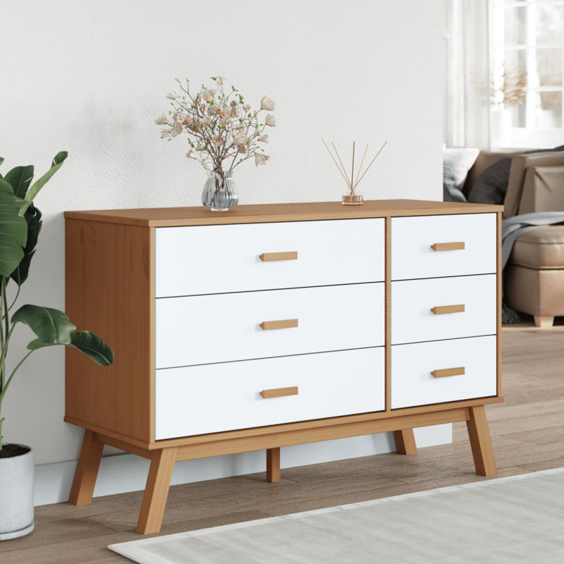 Lachish Accent Chest, Brown/White